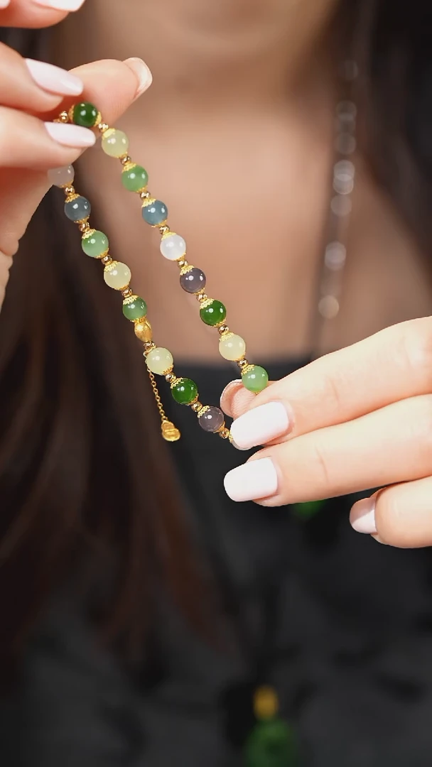 手链18K金镶嵌和田玉1