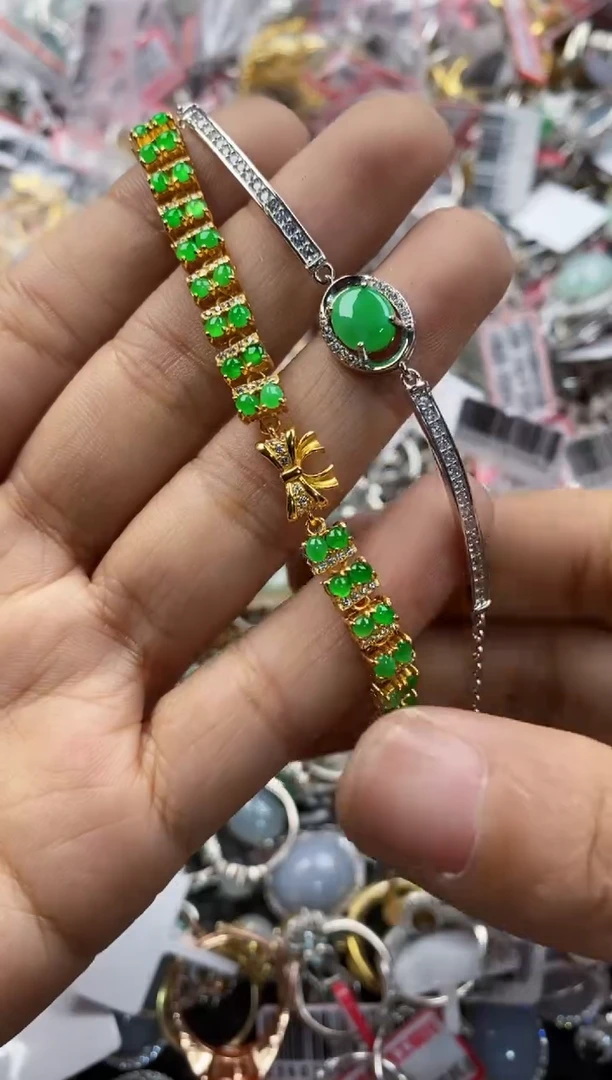 银S925镶嵌戒指翡翠12            1