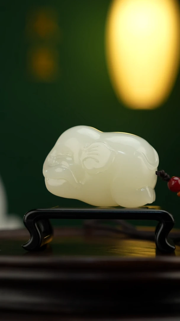 玉【小吉象】天然玉石手把件