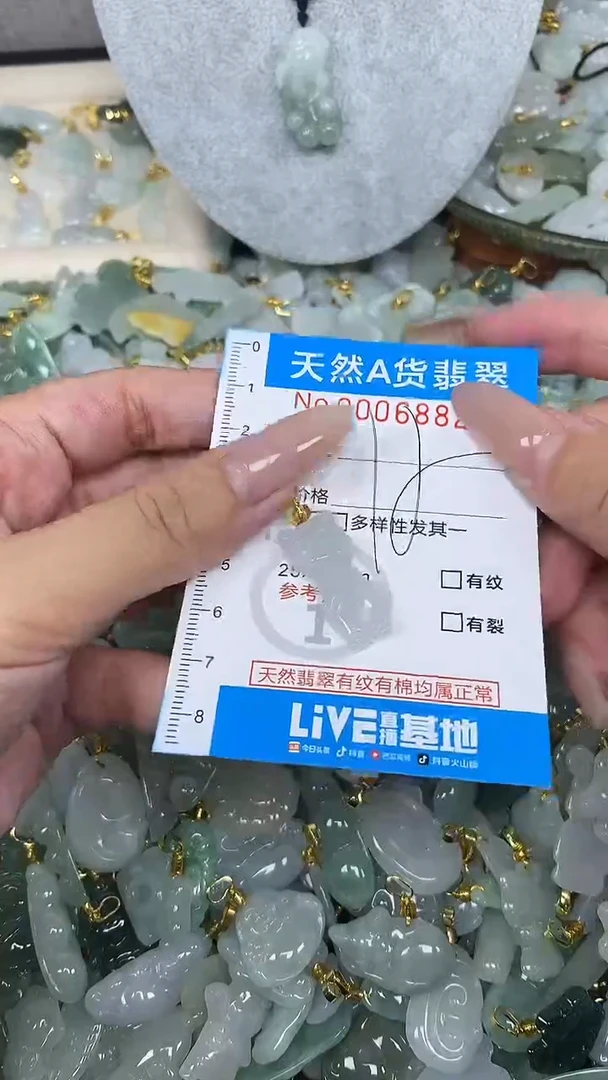 翡翠未镶嵌颈饰净货挂件-6882