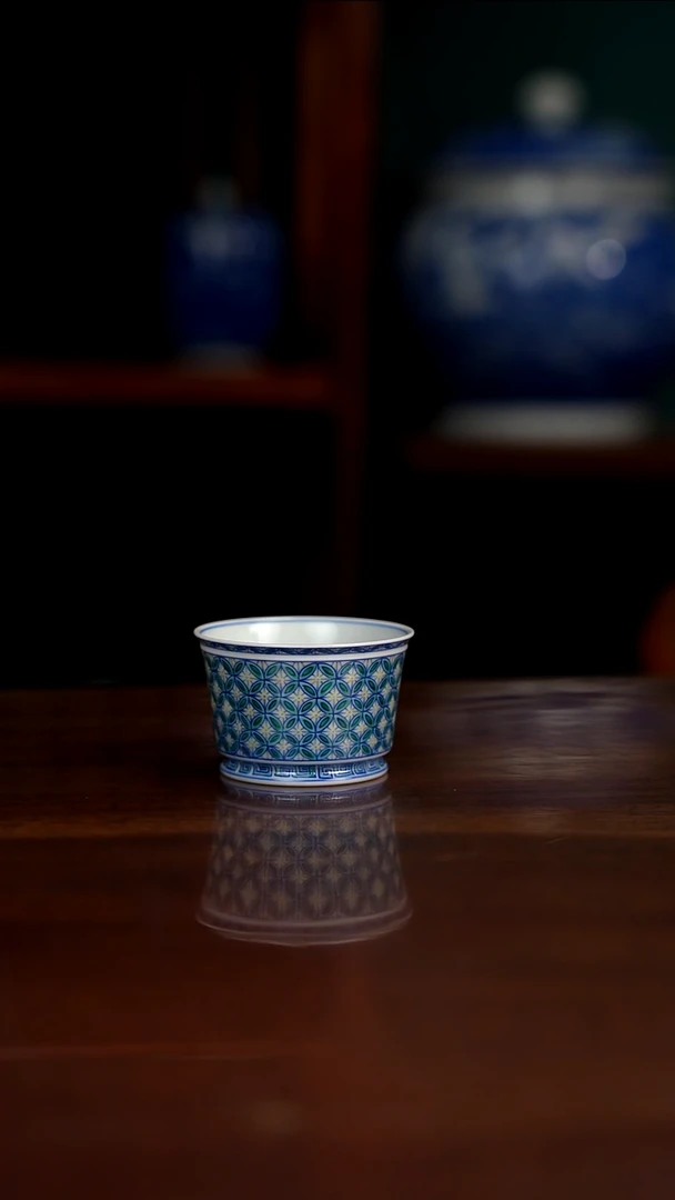 空山明月 新斗彩 铜钱纹