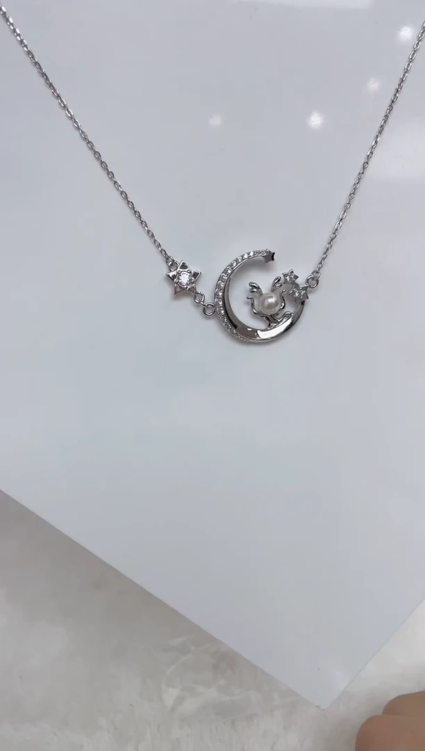 海水珍珠银S925镶嵌颈饰