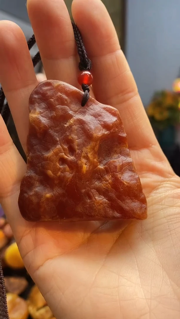 琥珀颈饰未镶嵌挂件