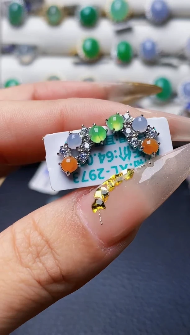 银S925镶嵌戒指翡翠3052