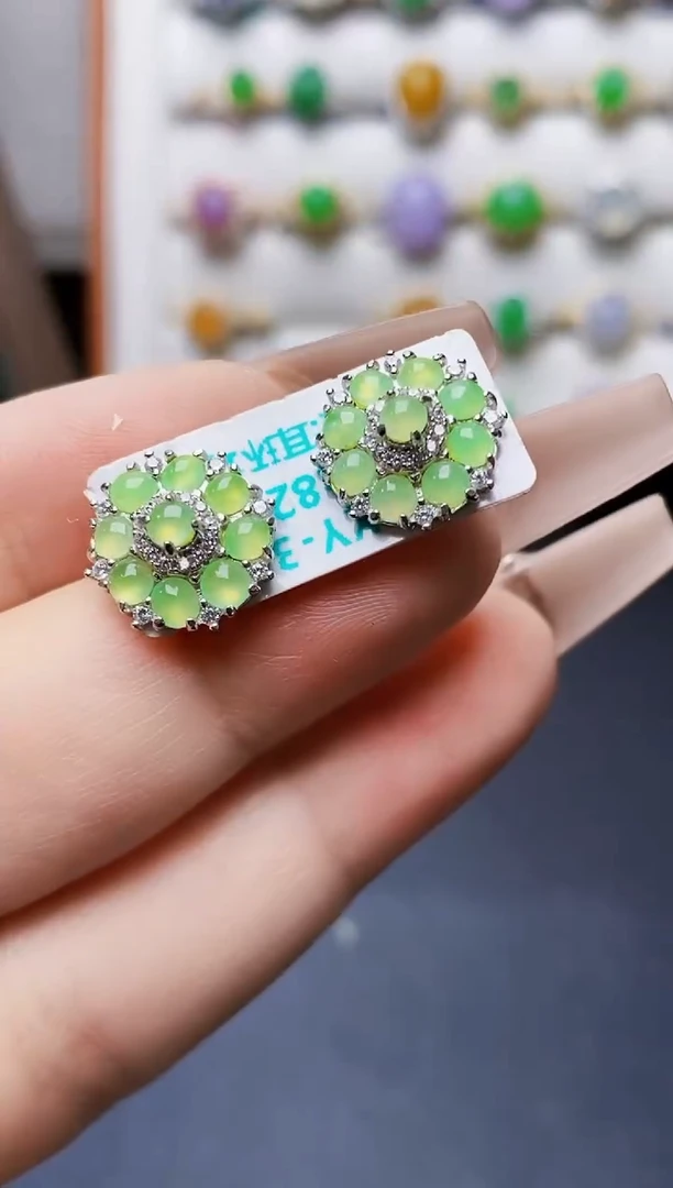 银S925镶嵌戒指翡翠0367