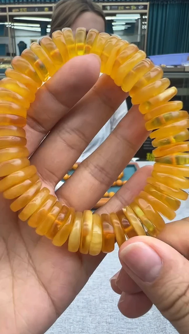 未镶嵌琥珀手链1秒拍号假一罚十14mm