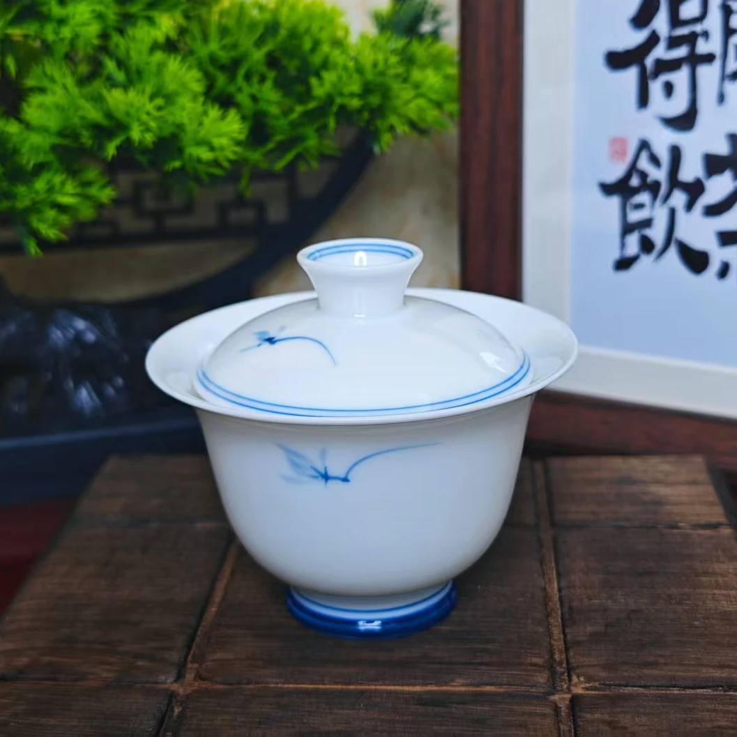 满容约160ml玉兰花二才盖碗【赠1主人杯】70cc