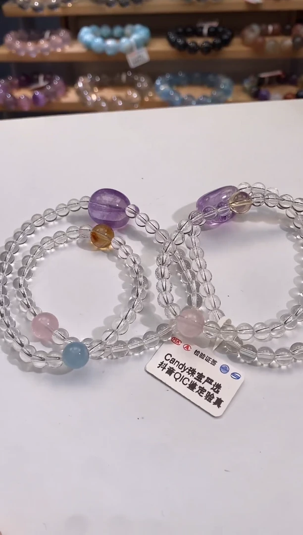 水晶手链未镶嵌双圈手链多样性发一