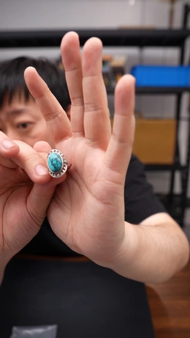 银S925镶嵌绿松石戒指1208DL083戒指