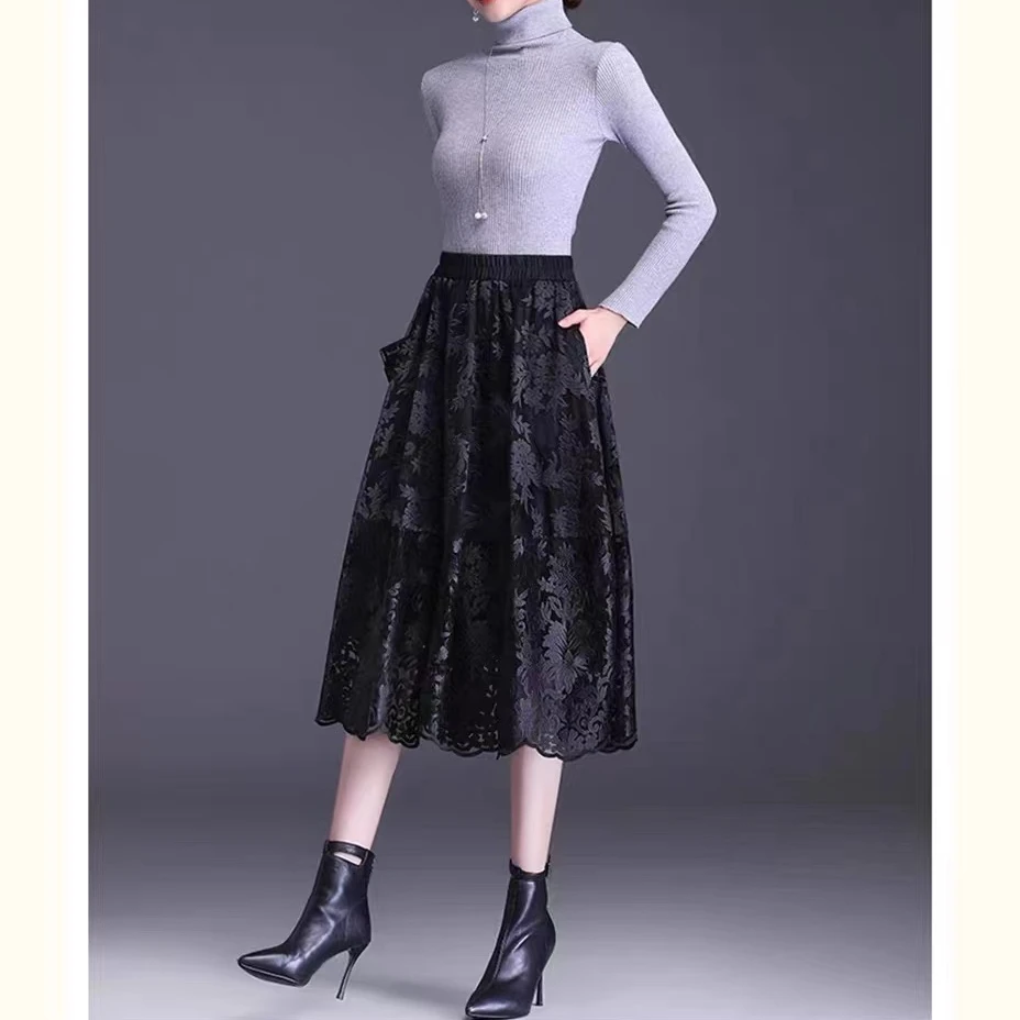 新款时尚百搭刺绣半身裙