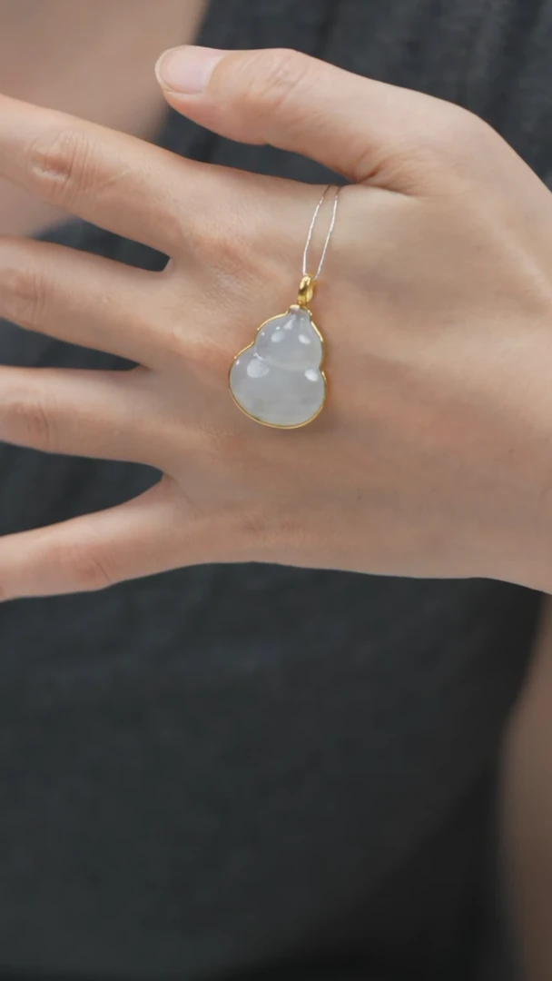 吊坠(不含链)18K金镶嵌翡翠翡翠吊坠L0651