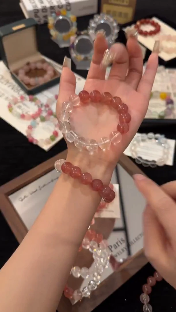 合金手链水晶草莓晶多宝x3086