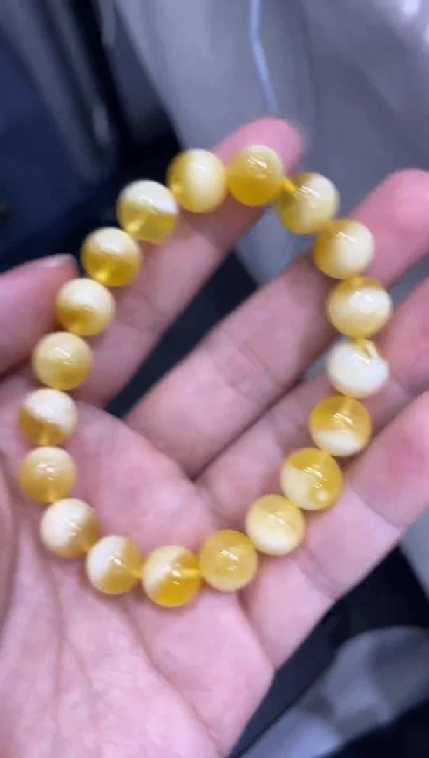 【闪购商品】蜜蜡手串未镶嵌饿白聚宝盆手串10m+