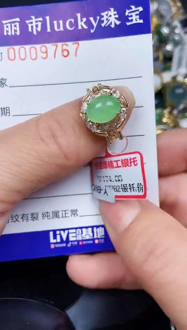 翡翠银S925镶嵌颈饰9767