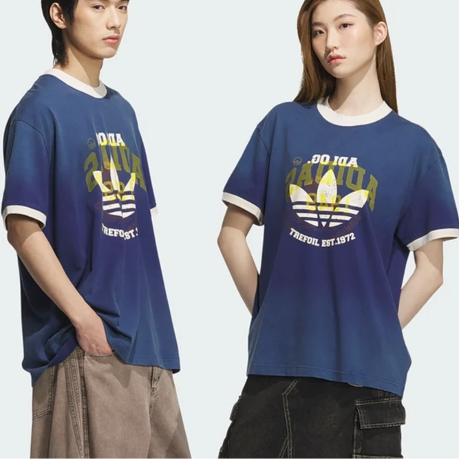 【滔搏联动】Adidas阿迪三叶草25夏男女发售款复古大标短袖KC0289