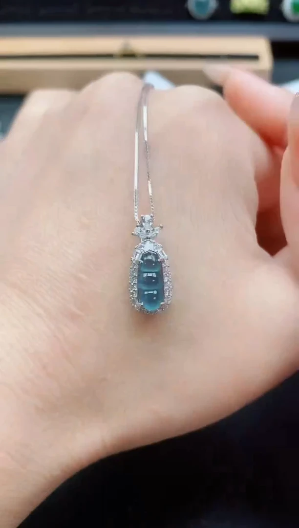 套链银S925镶嵌翡翠1