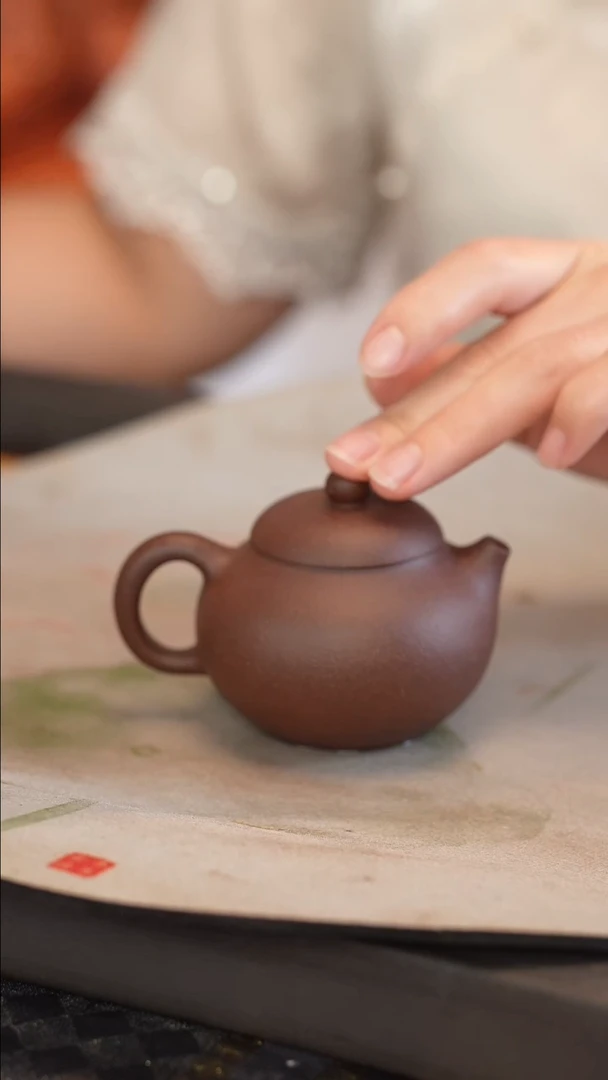 茶壶紫砂文旦 紫泥 半手工 18目 140cc
