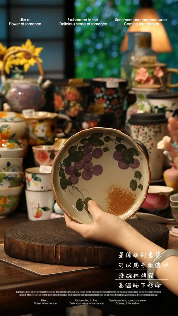 陶瓷景德镇高温釉下彩手工手绘款式