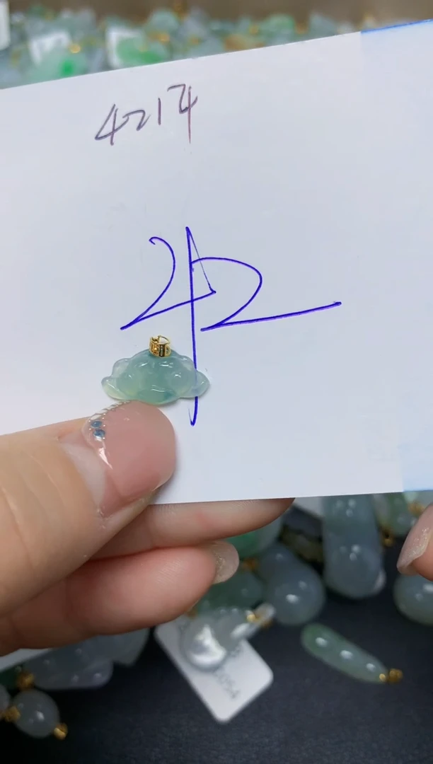 【闪购商品】翡翠挂件18K金镶嵌 天然翡翠A货