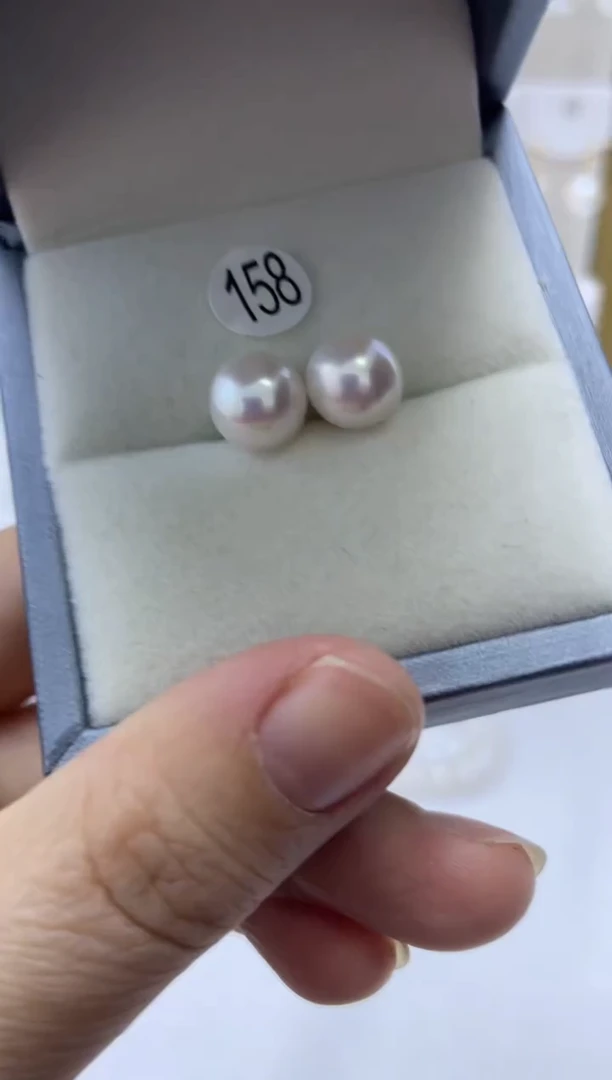 银S925镶嵌耳饰淡水珍珠158