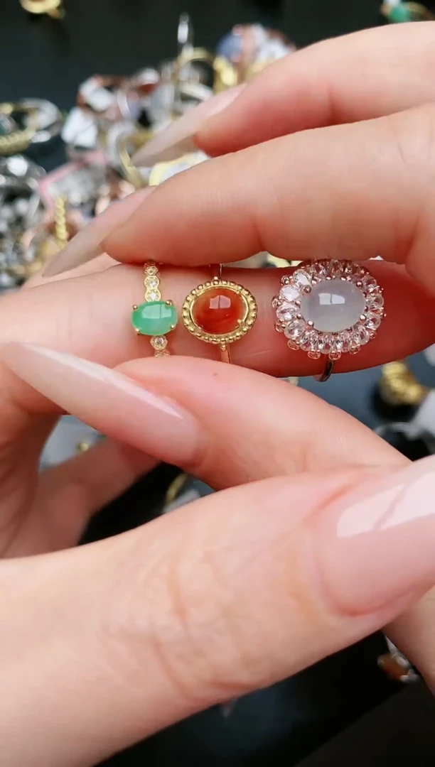 翡翠戒指银S925镶嵌....