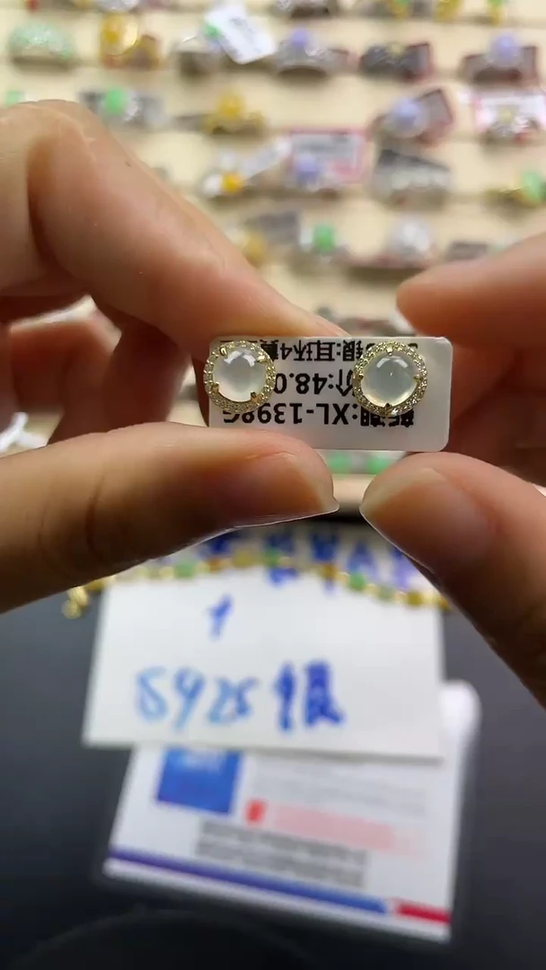 银S925镶嵌戒指翡翠翡翠 蛋面 银S925镶嵌