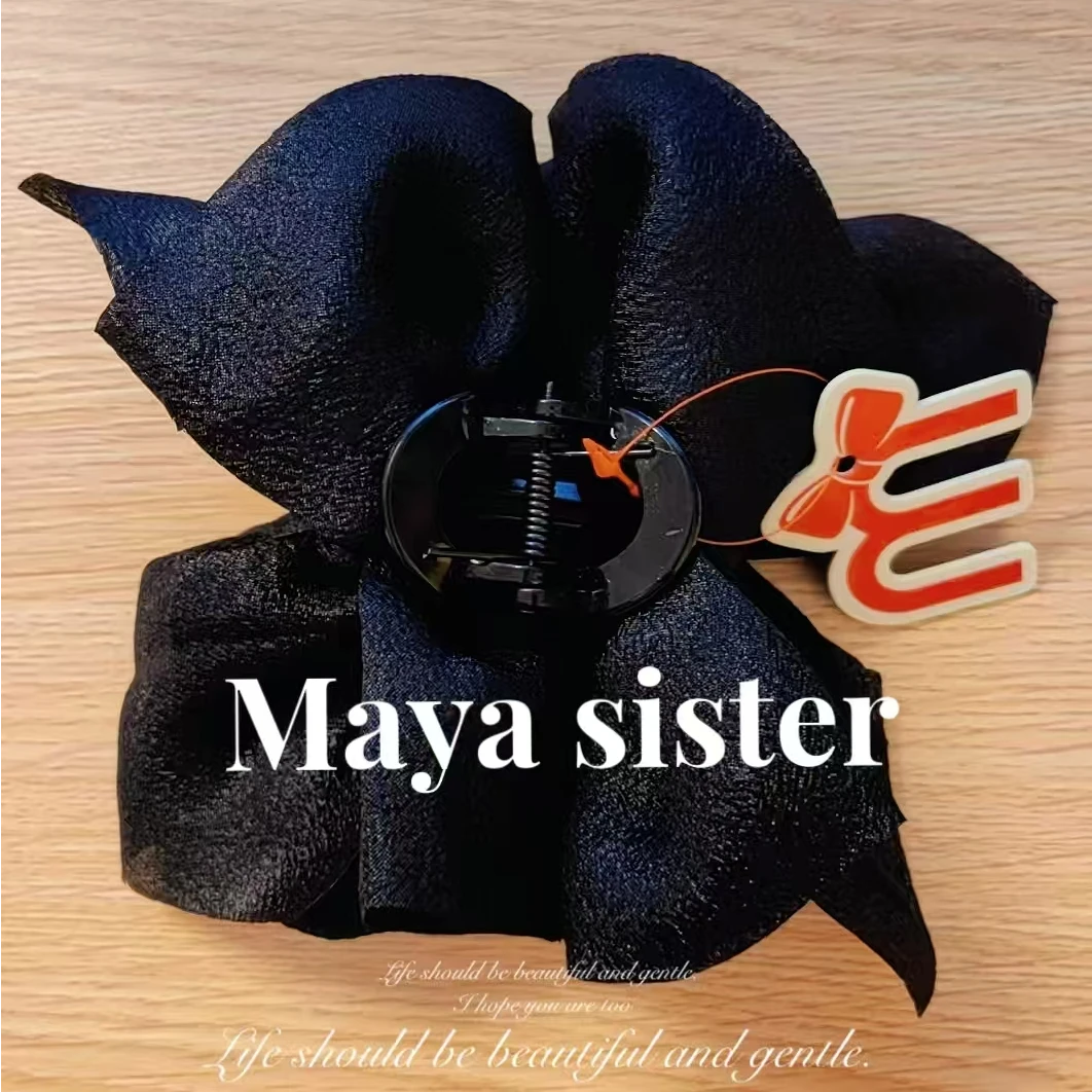 玛雅姐姐品牌MayaSister黑色泡泡纱头花 抓卡