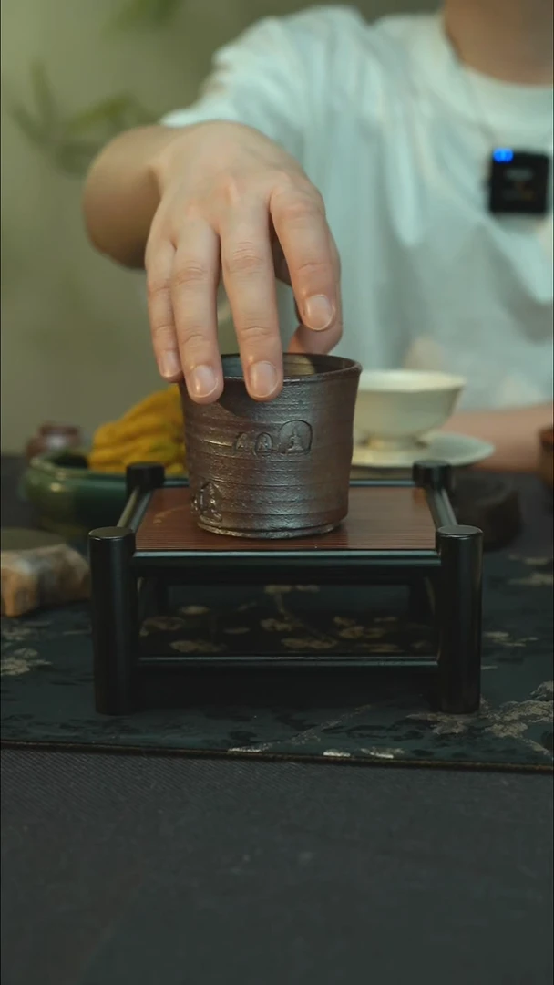 主人杯孤品  裸烧柴烧 佛龛杯