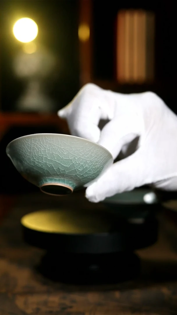 复烧收藏级青绿釉撇口杯