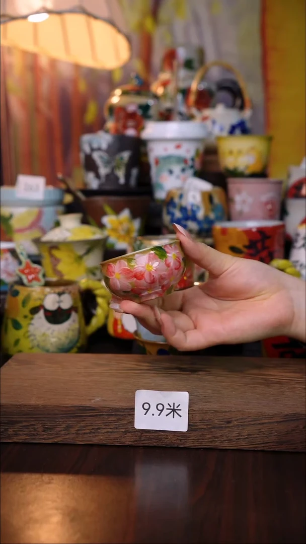 杯子陶泥垚手作 景德镇手工手绘陶瓷器物