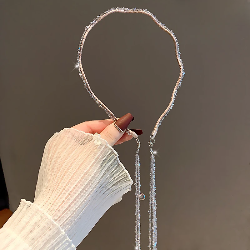 水晶流苏发箍~韩国超仙女高级感网红细款头箍2025新款头饰