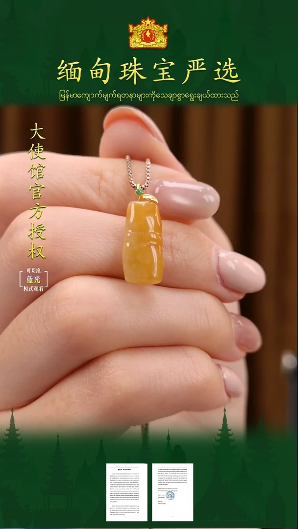 吊坠(不含链)18K金镶嵌翡翠缅甸珠宝严选LL