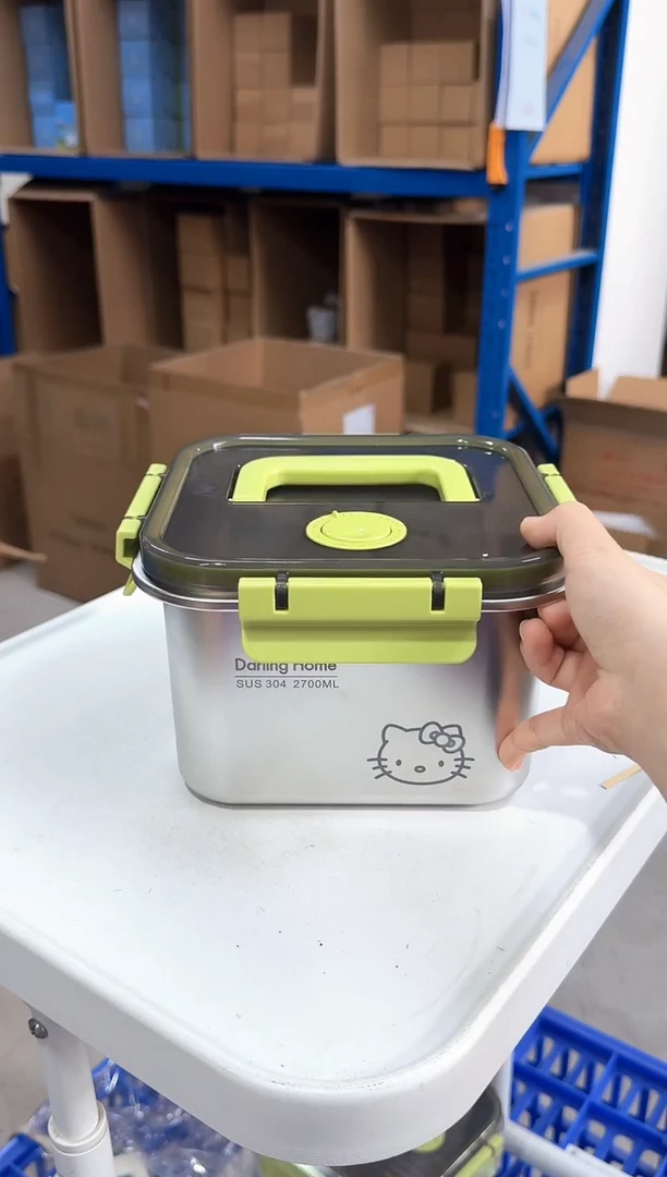 瓷片2700mlKT绿色保鲜盒