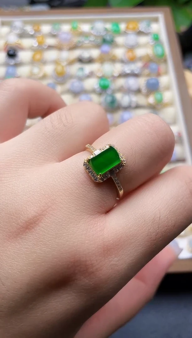 银S925镶嵌戒指翡翠11