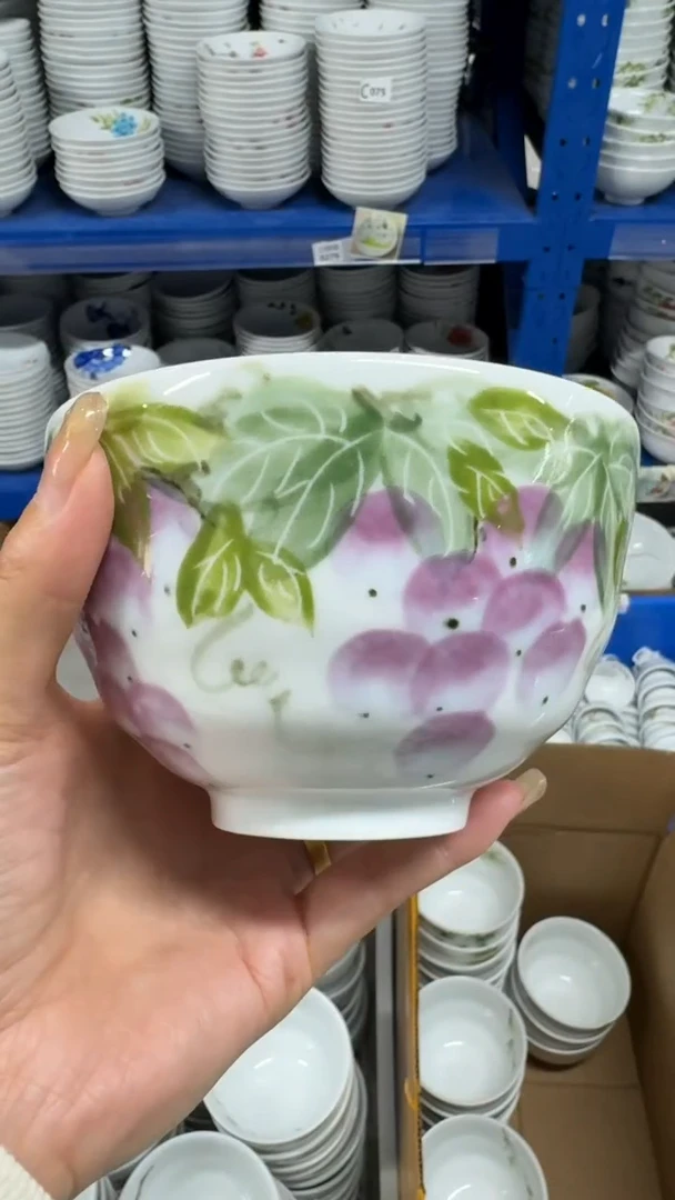 瓷片景德镇高温陶瓷食品级手绘釉中彩-墩墩碗