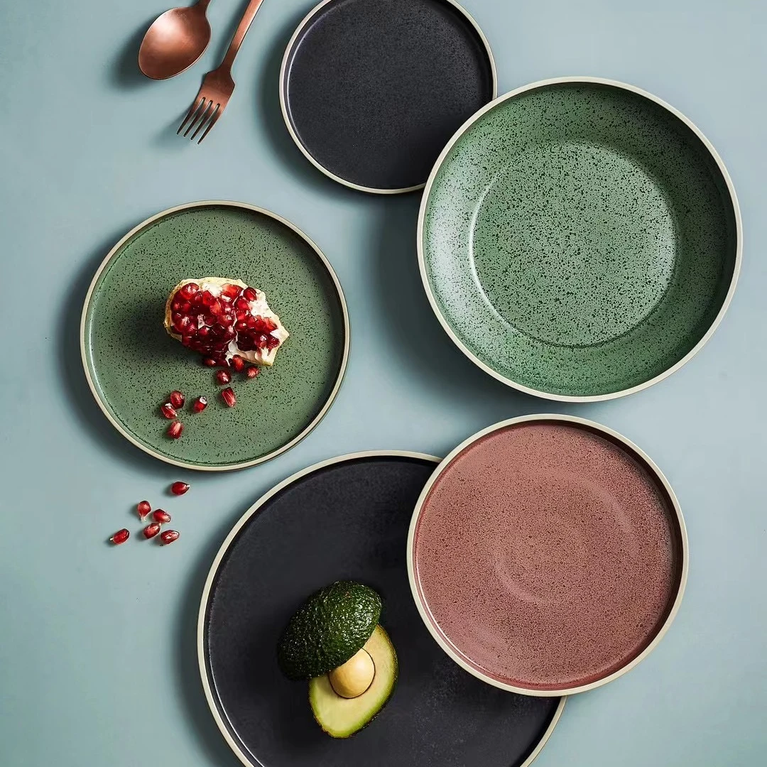 Luzerne/陆升MOD莫兰迪系列陶瓷餐具10件套盘碗圆形盘子菜盘