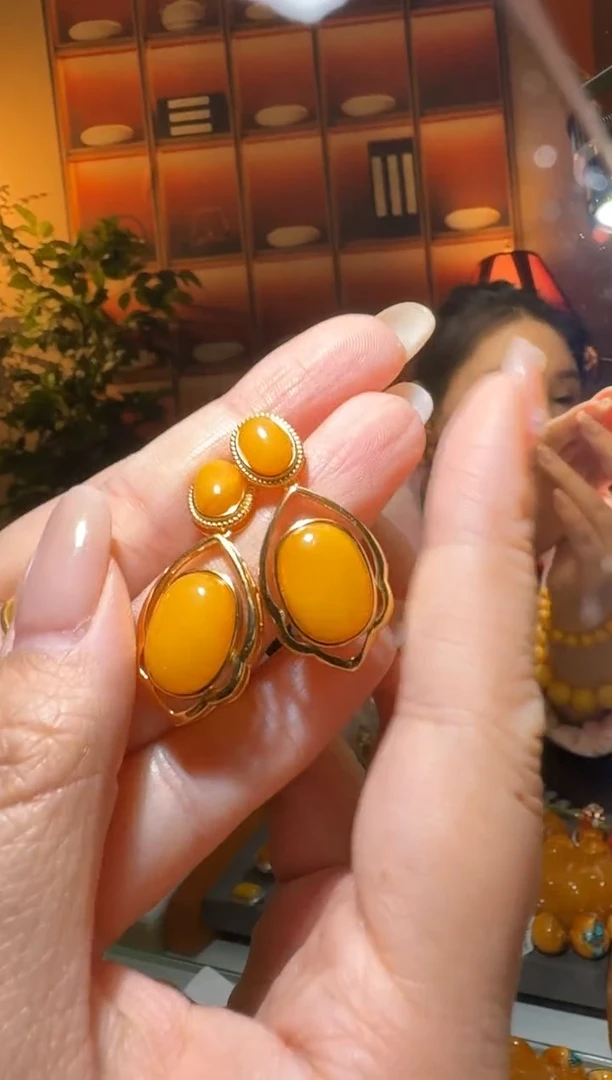 蜜蜡颈饰银S925镶嵌462天然蜜蜡珠宝奇石全都保真