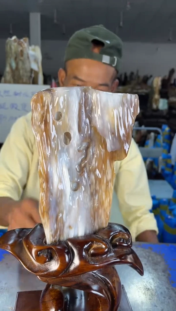 未镶嵌摆件硅化玉41