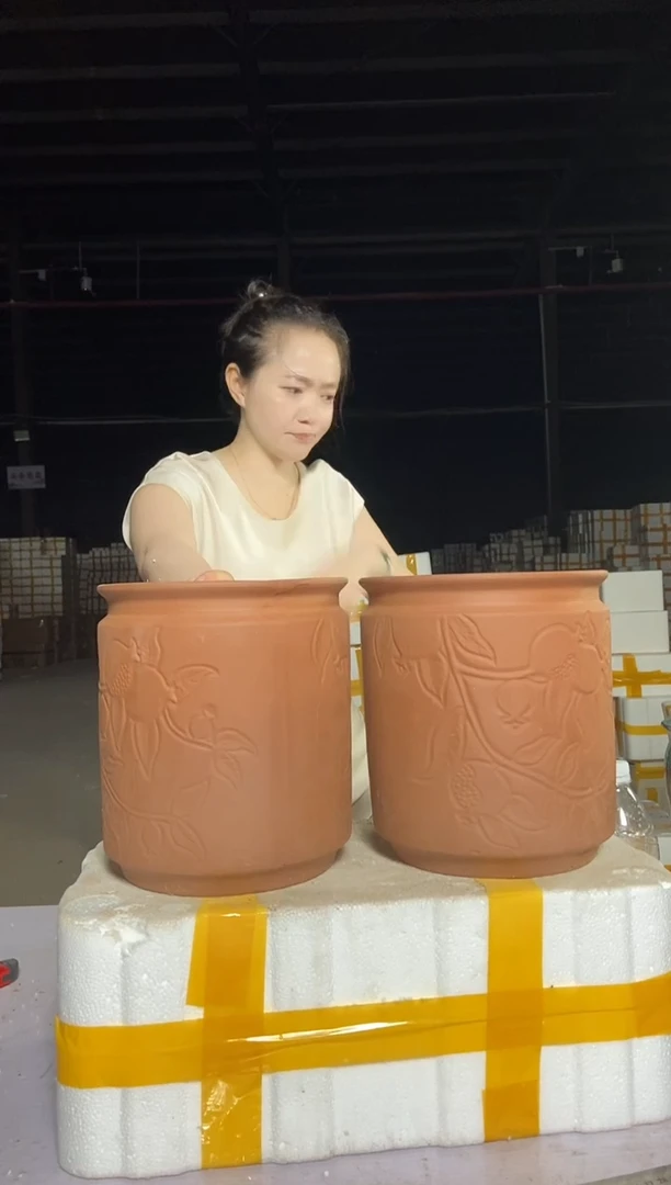 宜兴紫砂粗陶花盆21/24