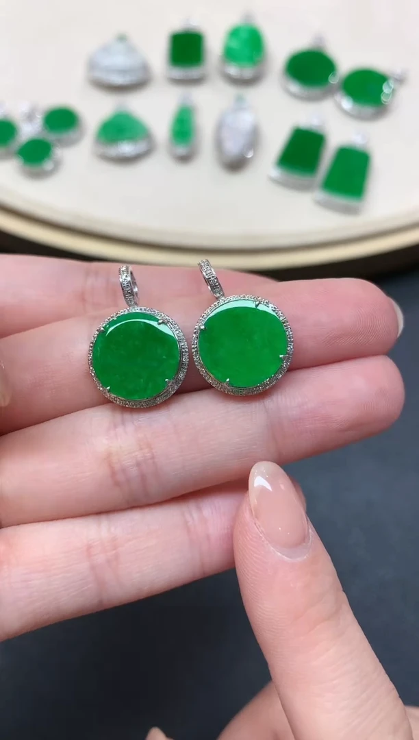 翡翠18K金镶嵌吊坠(不含链)A477|多样性发其一|2980