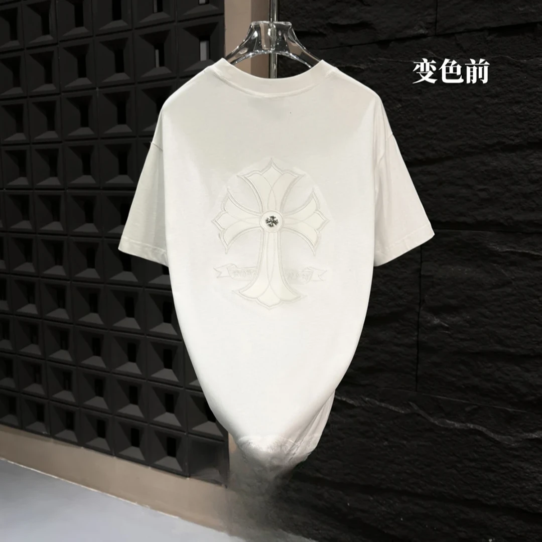 【11号链接-克罗心/变色】奢品仓男女同款简约重磅情侣百搭休闲T恤