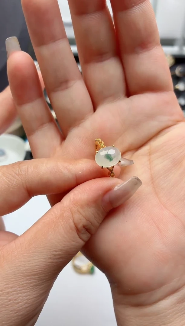 银S925镶嵌戒指翡翠.