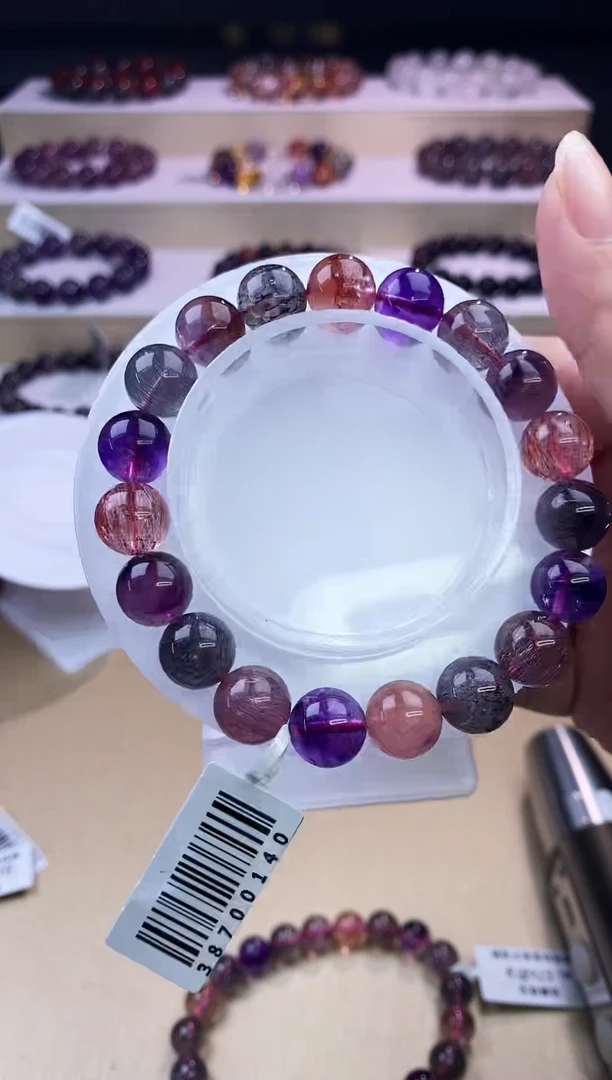 水晶手链未镶嵌黑加仑超七单圈10m+