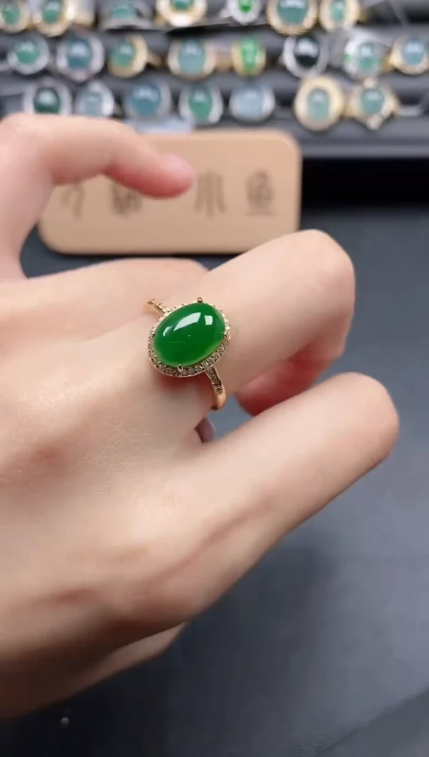 翡翠戒指银S925镶嵌5151