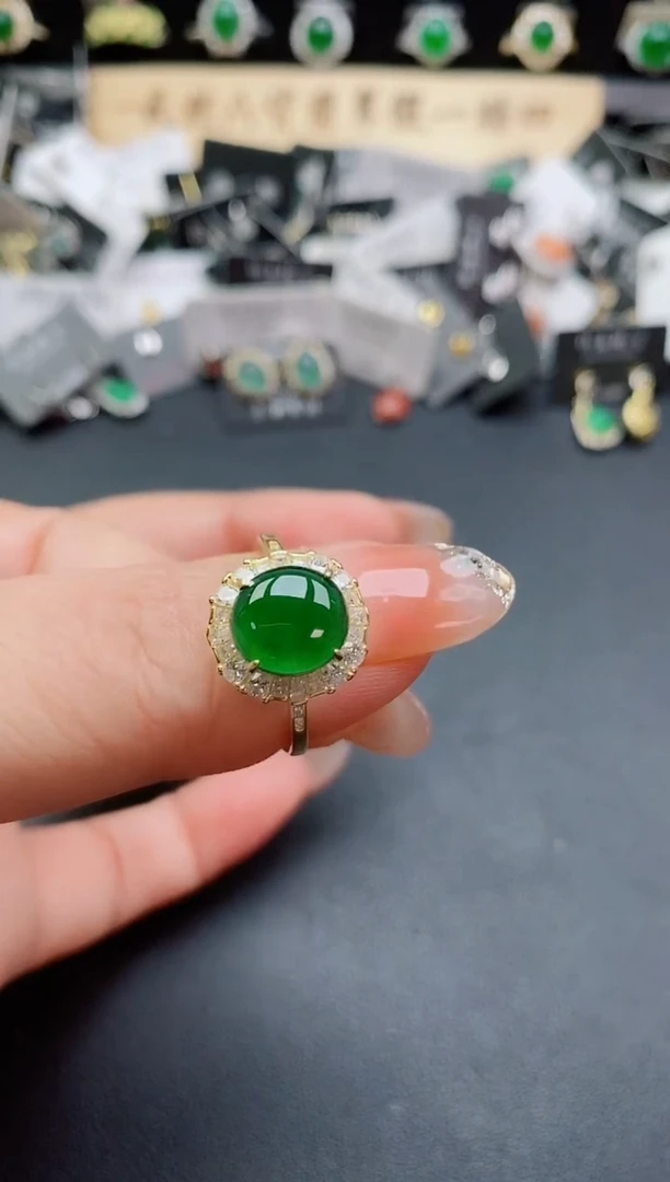 银S925镶嵌戒指翡翠850