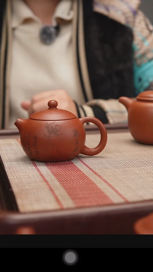 茶壶紫砂兜***糖小煤窑朱泥西施刻绘