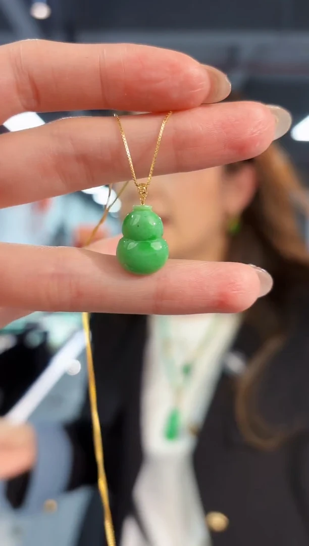 【闪购商品】翡翠吊坠(不含链)18K金镶嵌4缅料A货/支持复检/一件