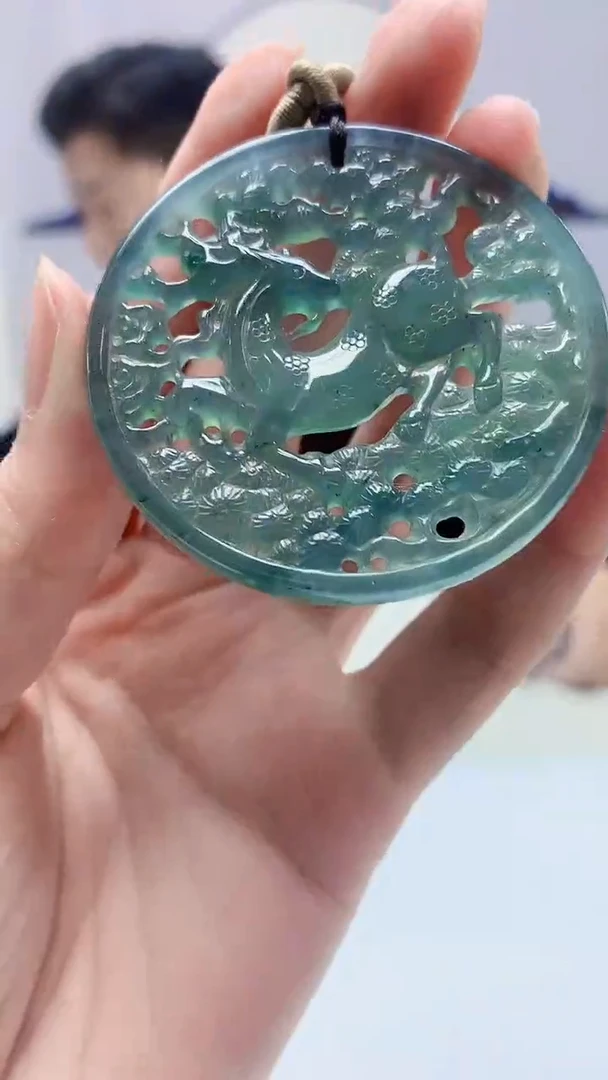 【闪购商品】定制翡翠未镶嵌4917zm-毛货挂件131鹿牌