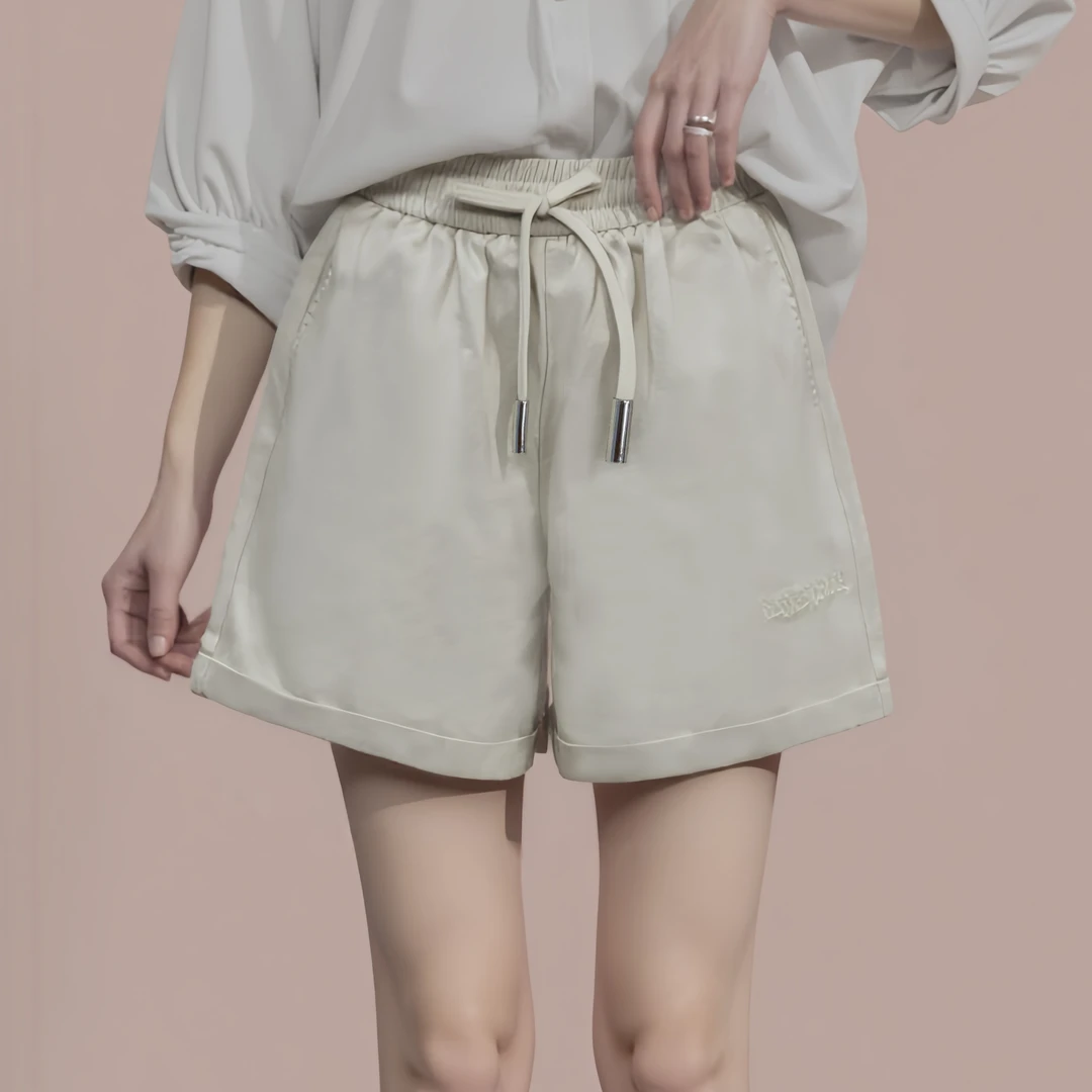 【翻边短裤】 显瘦夏季短裤外穿百搭休闲时尚抽绳宽松潮流