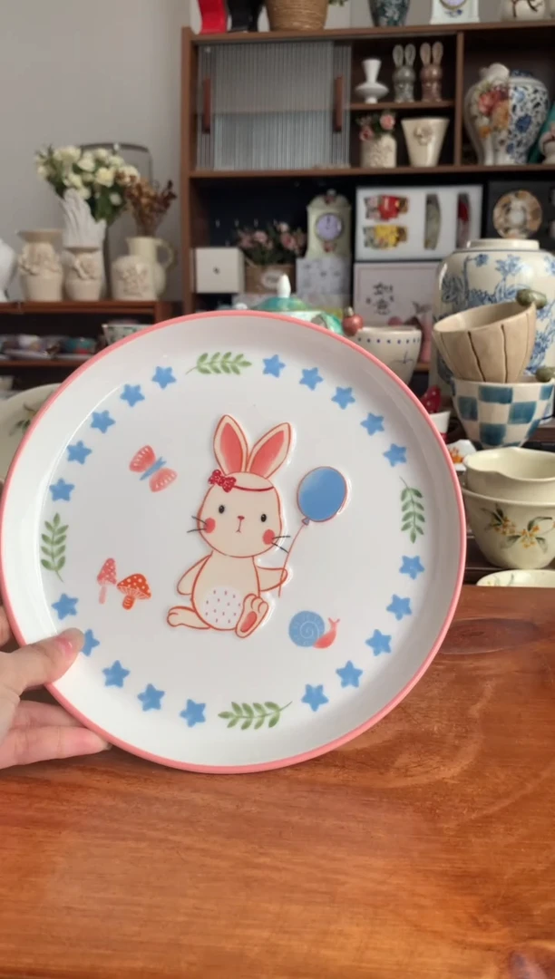 陶瓷【微瑕清仓】兔子圆盘